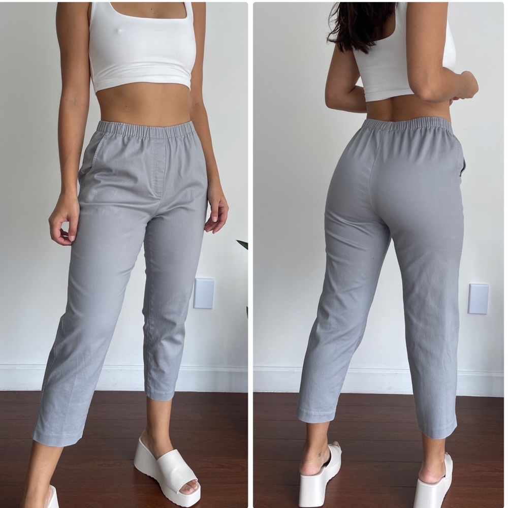 vintage Allison Daley gray stretch cotton jogger pants